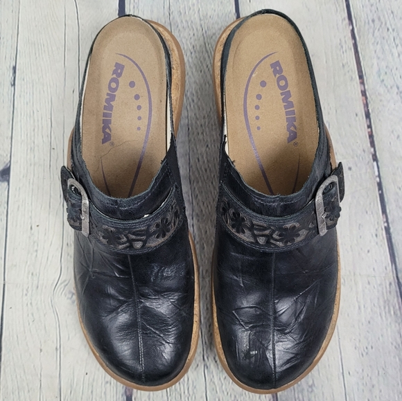 ROMIKA | Milla leather slip-on comfort clog shoes - Picture 4 of 11